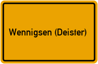 Ortsschild von Gemeinde Wennigsen (Deister) in Niedersachsen