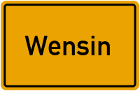 Ortsschild von Gemeinde Wensin in Schleswig-Holstein