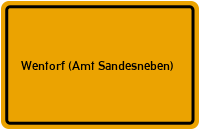 Ortsschild von Gemeinde Wentorf (Amt Sandesneben) in Schleswig-Holstein