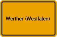 Ortsschild von Stadt Werther (Westfalen) in Nordrhein-Westfalen