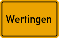 Ortsschild von Stadt Wertingen in Bayern