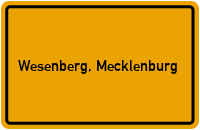 City Sign Wesenberg, Mecklenburg