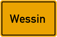 Ortsschild von Wessin in Mecklenburg-Vorpommern