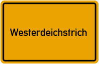 Ortsschild von Gemeinde Westerdeichstrich in Schleswig-Holstein
