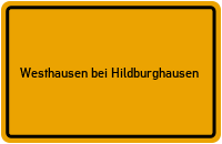 City Sign Westhausen bei Hildburghausen