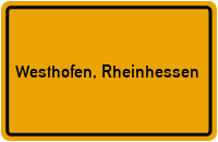 City Sign Westhofen, Rheinhessen