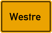 Ortsschild von Gemeinde Westre in Schleswig-Holstein