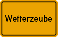 Ortsschild von Gemeinde Wetterzeube in Sachsen-Anhalt