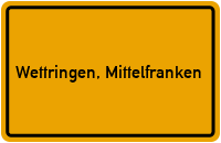 Ortsschild von Gemeinde Wettringen, Mittelfranken in Bayern