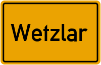 Ortsschild von Stadt Wetzlar in Hessen