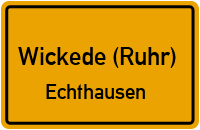 Straßenverzeichnis Wickede (Ruhr) Echthausen