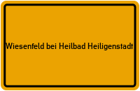 City Sign Wiesenfeld bei Heilbad Heiligenstadt
