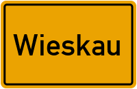 Ortsschild von Gemeinde Wieskau in Sachsen-Anhalt