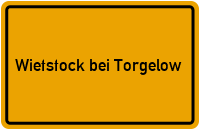 Ortsschild Wietstock bei Torgelow