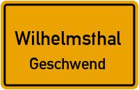 Straßen in Wilhelmsthal Geschwend