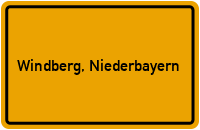 City Sign Windberg, Niederbayern