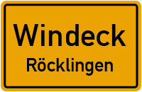 Straßenverzeichnis Windeck Röcklingen
