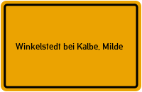 Ortsschild Winkelstedt bei Kalbe, Milde