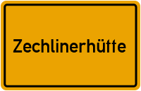 Ortsschild von Zechlinerhütte in Brandenburg