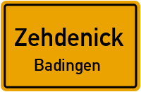 Badinger Dorfstraße in ZehdenickBadingen