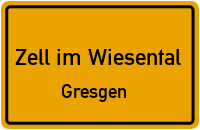 Straßenverzeichnis Zell im Wiesental Gresgen