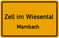 Straßenverzeichnis Zell im Wiesental Mambach