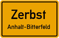 Ortsschild Zerbst.Anhalt-Bitterfeld
