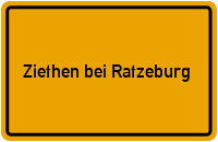 City Sign Ziethen bei Ratzeburg