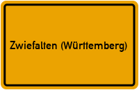 City Sign Zwiefalten (Württemberg)
