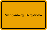 Ortsschild von Stadt Zwingenberg, Bergstraße in Hessen
